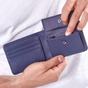 Wholesale Blue men's wallet with embossing