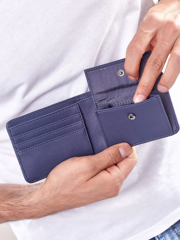 Wholesale Blue men's wallet with embossing