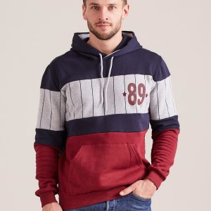 Wholesale Sweatshirt for men with hoodie navy blue