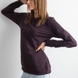 Wholesale Dark purple sweatshirt for women basic