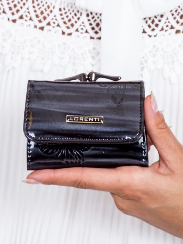 Wholesale Black lacquered butterfly wallet