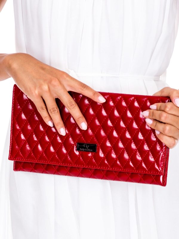 Wholesale Red quilted clutch