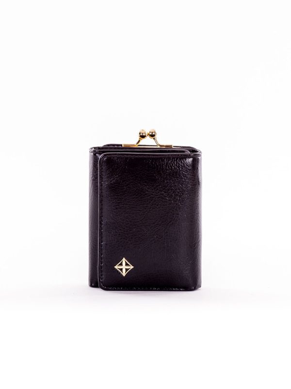 Wholesale Small Black Women Wallet With White Pocket