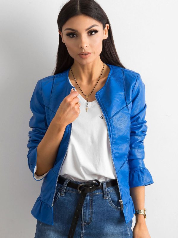 Wholesale Blue jacket with flounces