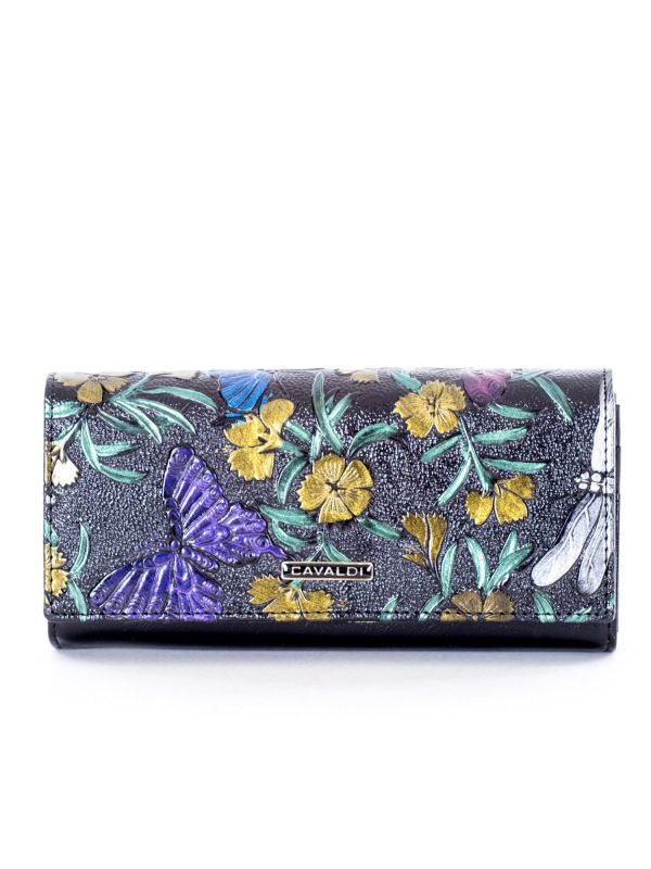 Wholesale Black wallet with colorful butterflies