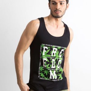 Wholesale Men's tank top with print black