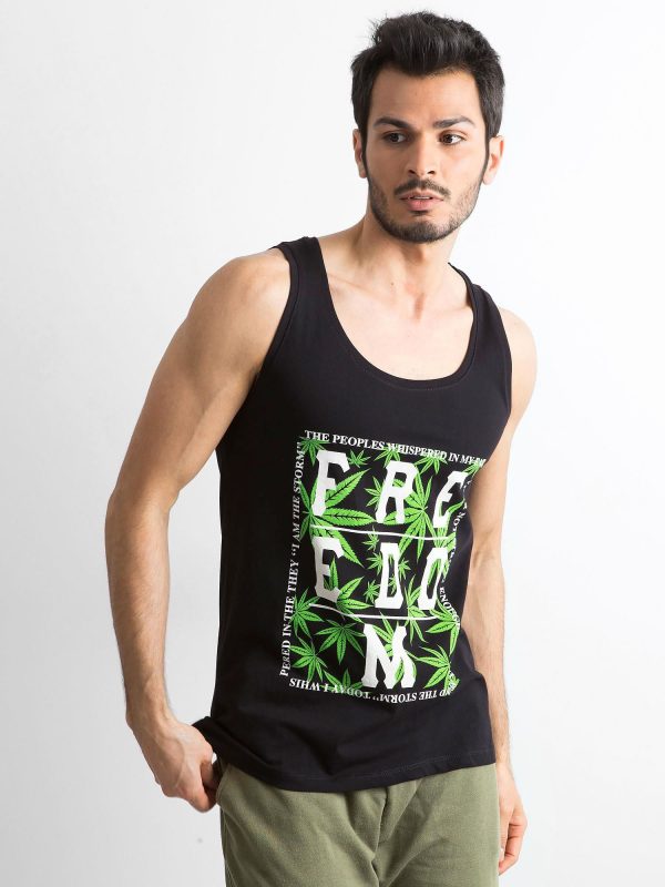 Wholesale Men's tank top with print black