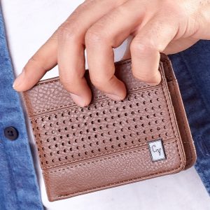 Wholesale Brown men's wallet with openwork