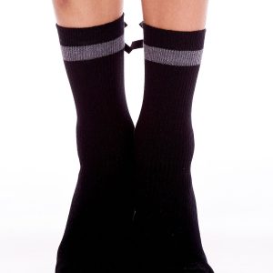 Wholesale FULLOFF Black socks with bows