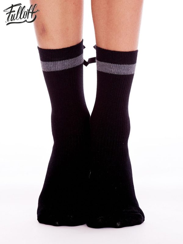 Wholesale FULLOFF Black socks with bows