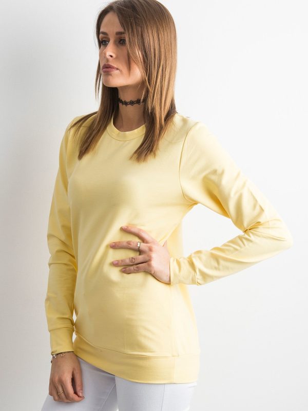 Wholesale Light yellow sweatshirt for women basic