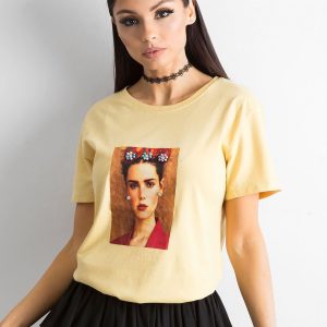 Wholesale Yellow T-shirt with print