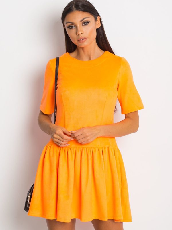 Wholesale Fluo orange suede dress