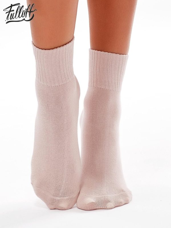 Wholesale FULLOFF POWDERED PINK SOCKS WITH GOLD HEART