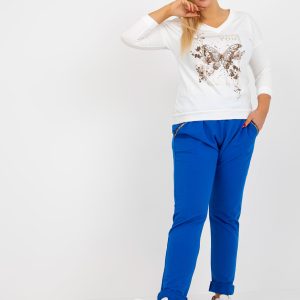 Wholesale Dark Blue Plus Size Sweatpants with Elastic Waist Savage