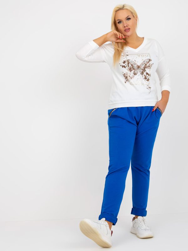 Wholesale Dark Blue Plus Size Sweatpants with Elastic Waist Savage