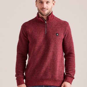 Wholesale Burgundy men's knitted sweatshirt