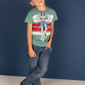 Wholesale Green t-shirt for boy with print