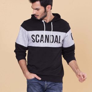 Wholesale Black sweatshirt for man with hoodie