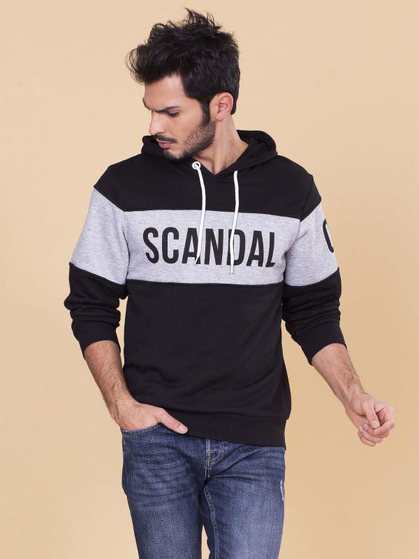 Wholesale Black sweatshirt for man with hoodie