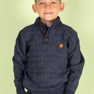 Wholesale Dark blue knitted sweater for boy