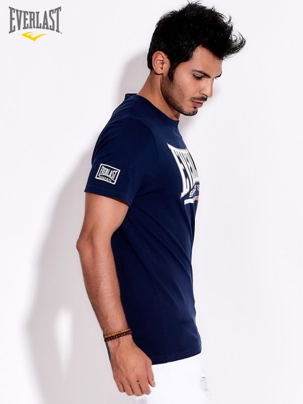 Wholesale EVERLAST Navy blue t-shirt for men with logo print