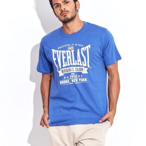 Wholesale EVERLAST Men's Blue T-Shirt with Text Print