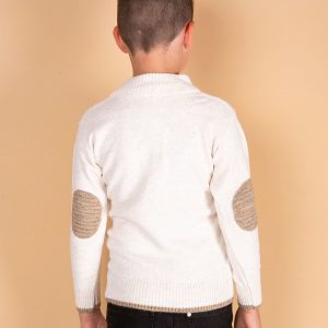 Wholesale Light beige sweater for boy with braided pattern