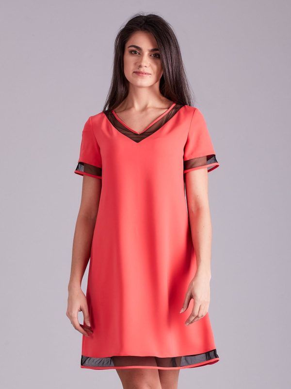 Wholesale Coral Trapezoidal Dress