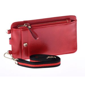 Wholesale Red wallet and phone case with detachable strap