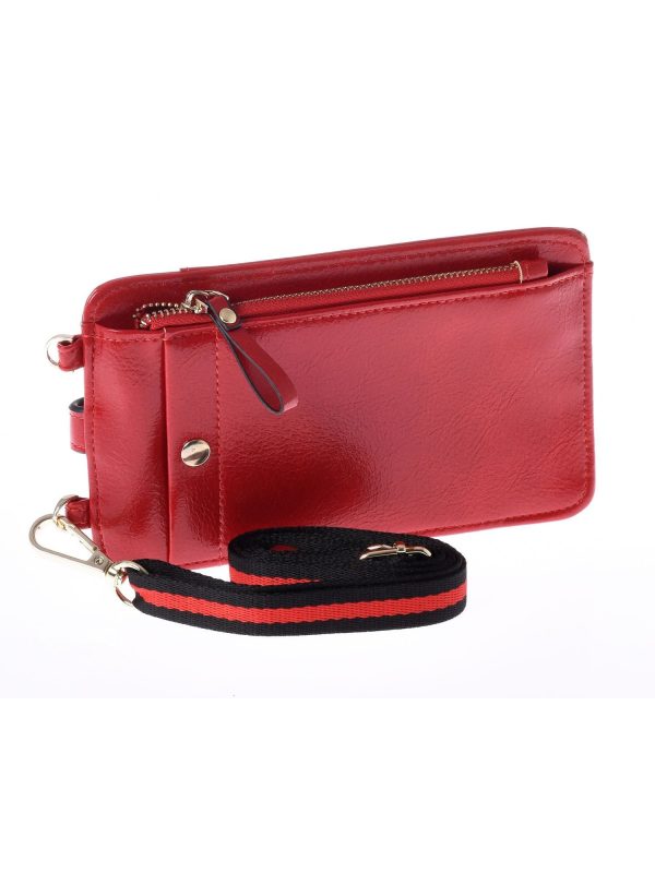 Wholesale Red wallet and phone case with detachable strap