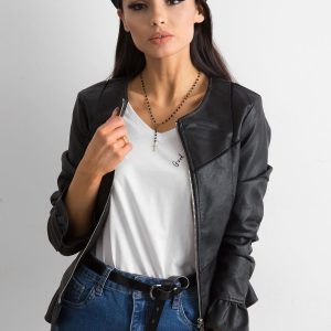 Wholesale Black jacket with flounces