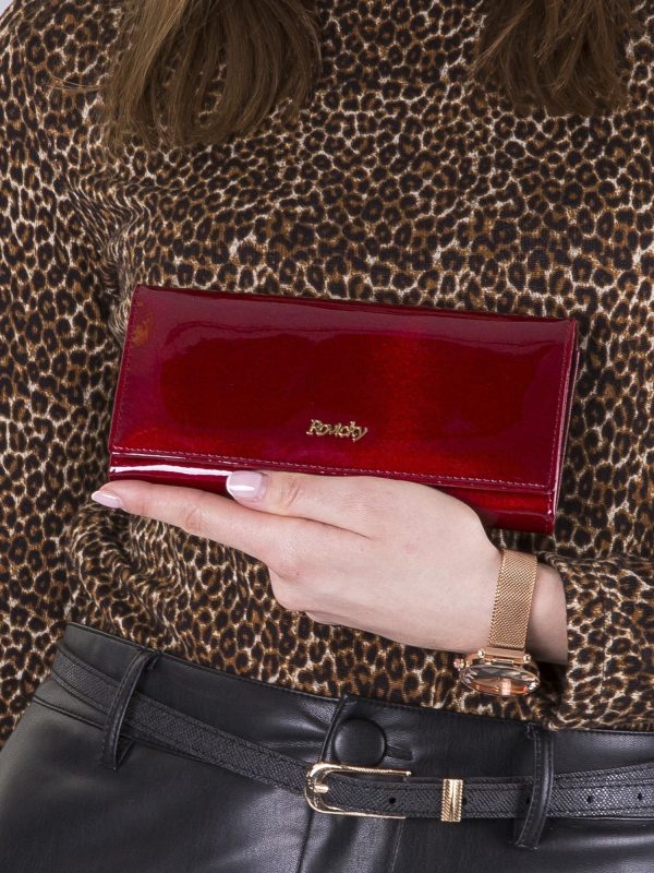 Wholesale Red lacquered women's wallet