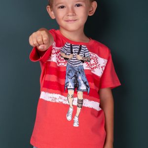 Wholesale Coral T-shirt for boy with print