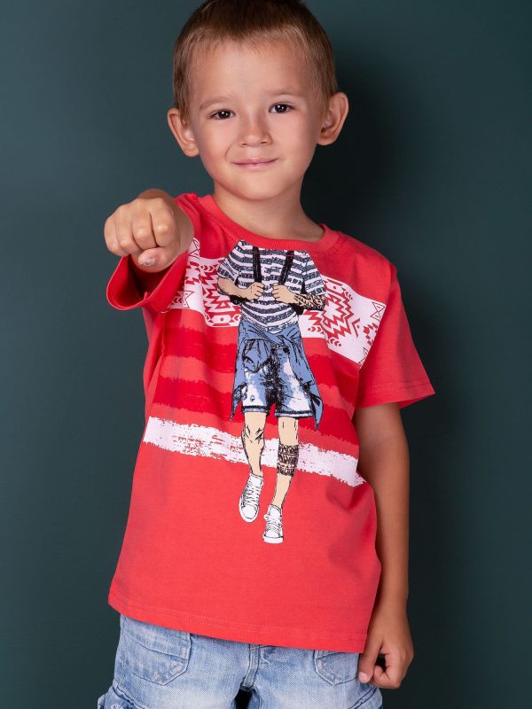 Wholesale Coral T-shirt for boy with print