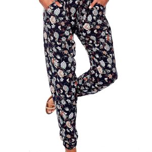 Wholesale Navy blue floral pants