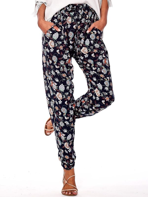 Wholesale Navy blue floral pants