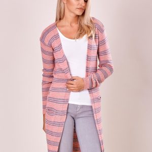 Wholesale Pink open stripe sweater