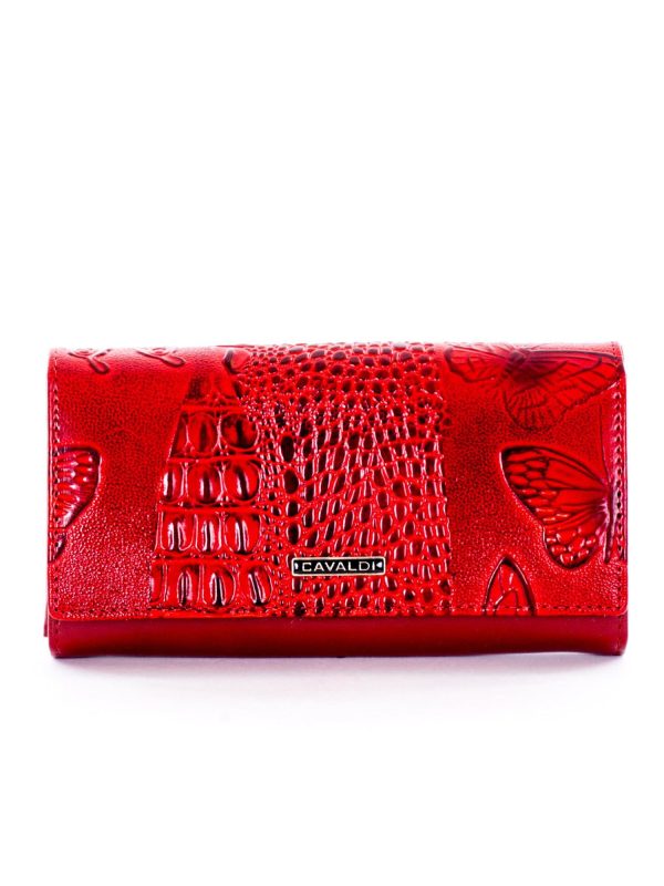 Wholesale Red Wallet in Embossed Animal Designs