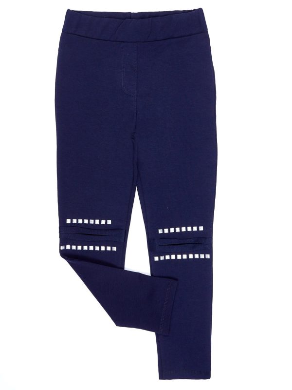 Wholesale Leggings for girls navy blue with applique