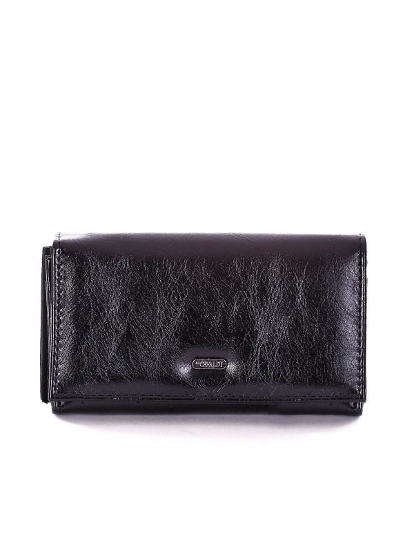 Wholesale Women's black wallet with compartments