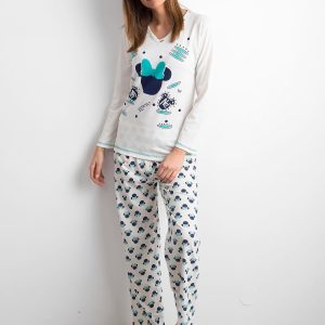 Wholesale Ecru Printed Ladies Pyjamas