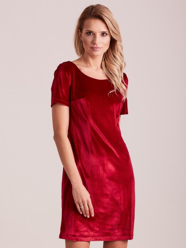 Wholesale Burgundy velvet dress PLUS SIZE