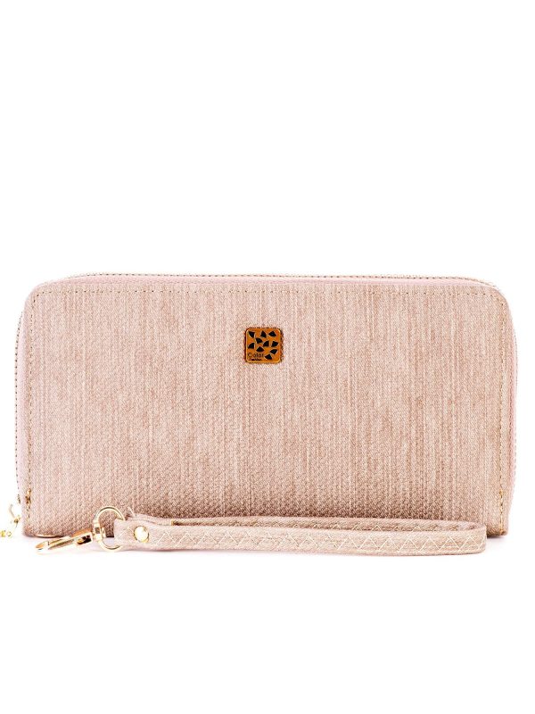 Wholesale Dark beige wallet with detachable handle