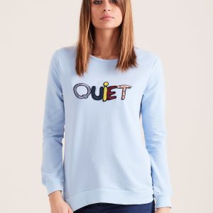 Wholesale Light blue sweatshirt QUIET