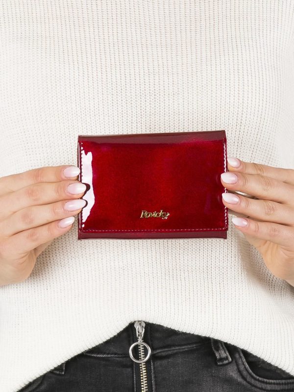 Wholesale Small lacquered wallet red