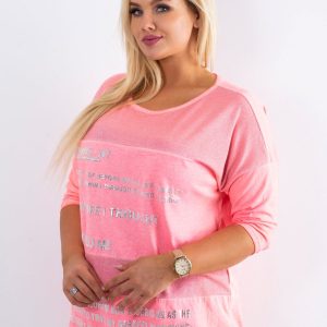 Wholesale Fluo peach tunic Merciful PLUS SIZE