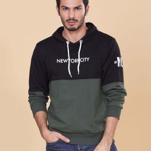 Wholesale Black-khaki hoodie for men