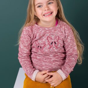 Wholesale Burgundy sweatshirt for girl with sequins