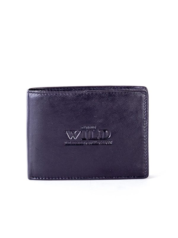 Wholesale Men's Black Leather Wallet with Embossing